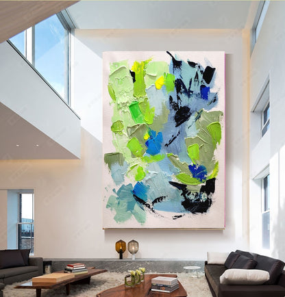 Large Abstract Paintings for living room, Impasto Oil Painting on Canvas, Colorful Modern Wall Art, Unique Painting