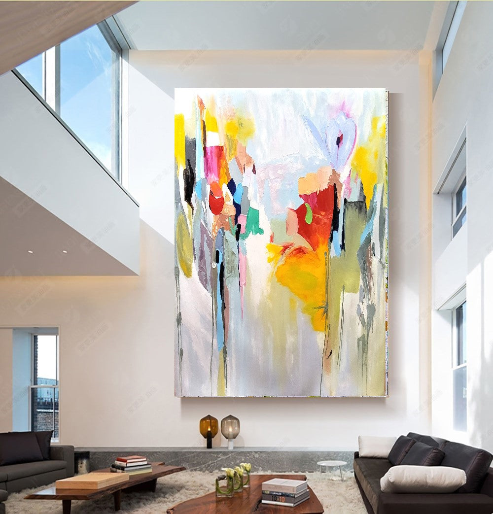 Abstract Paintings for living room, Impasto Oil Painting on Canvas, Modern Wall Art, Unique Painting