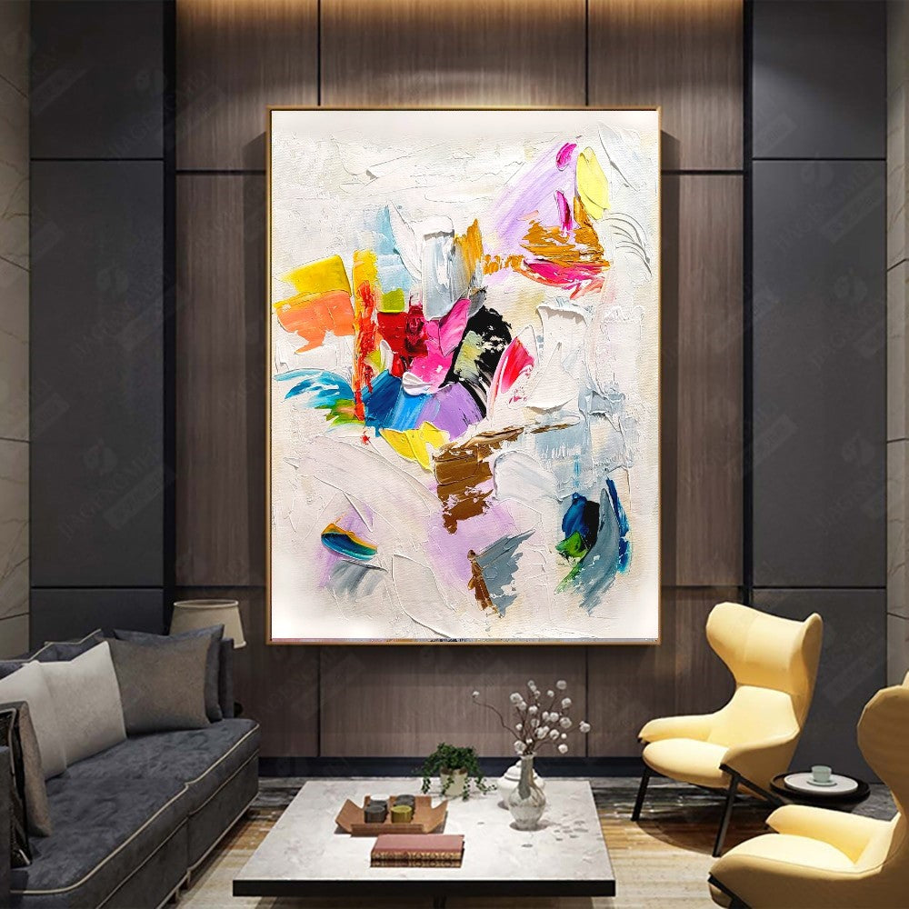 Abstract Paintings for living room, Impasto Oil Painting on Canvas, Modern Wall Art, Textured Unique Painting