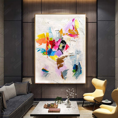 Abstract Paintings for living room, Impasto Oil Painting on Canvas, Modern Wall Art, Textured Unique Painting