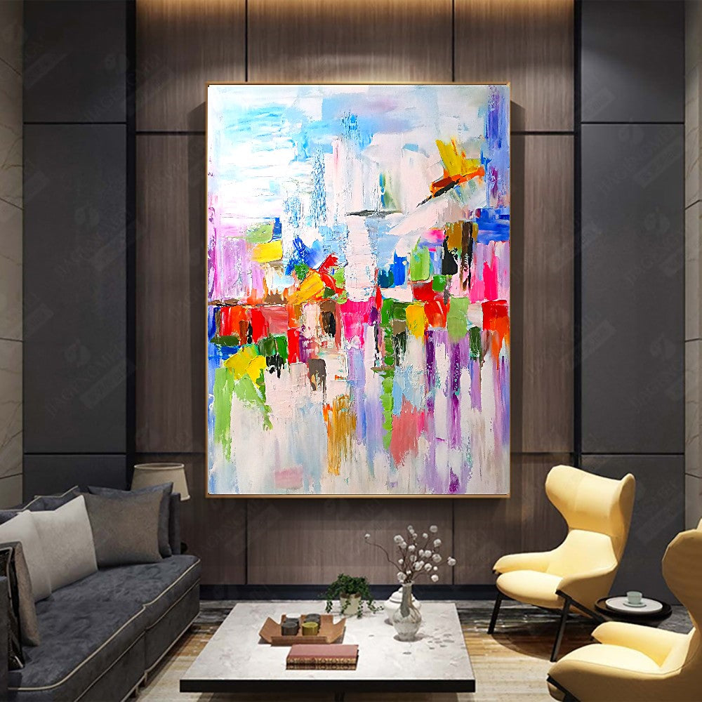 Large Abstract Paintings for living room, Impasto Oil Painting on Canvas, Unique Painting