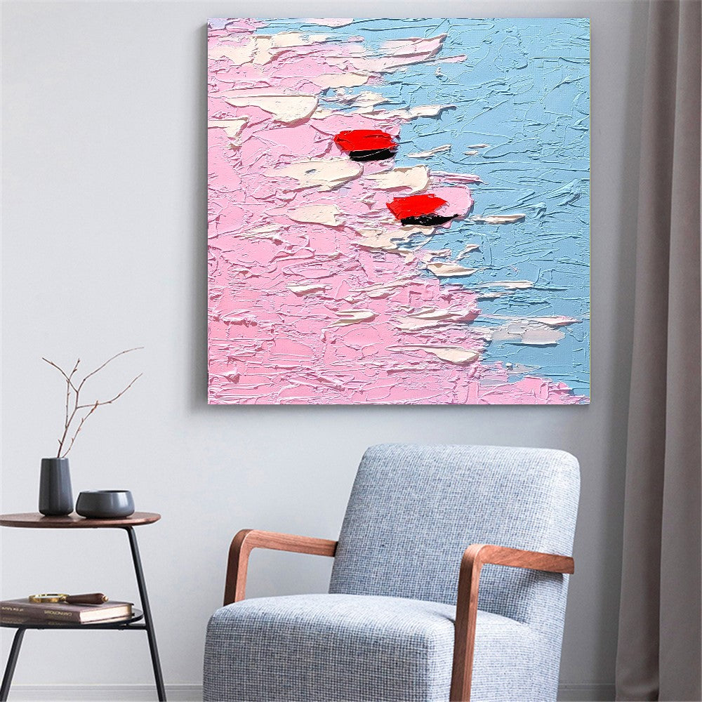 Pastel Breeze - Abstract Floral Impasto Painting on C anvas, Modern Wall Art Decor for Home, Office