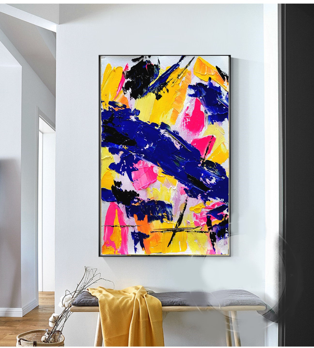 Electric Fusion - Large Abstract Paintings for living room, Impasto Oil Painting on Canvas, Colorful Modern Wall Art, Unique Painting