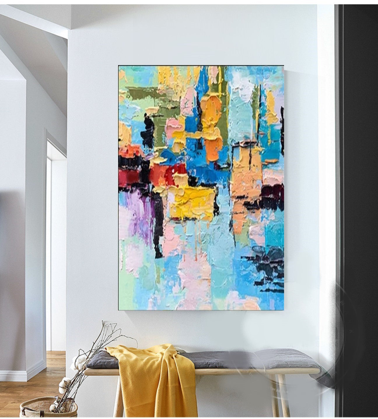 Large Abstract Paintings for living room, Impasto Oil Painting on Canvas, Colorful Modern Wall Art, Unique Painting