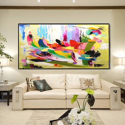 Vibrant Abstract Impasto Oil Painting on Canvas - Modern Textured Artwork - Original Handmade for Living room