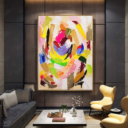 LARGE Modern Colorful Abstract Art, Impasto Oil Painting on Canvas, Handmade Art, Original Artwork