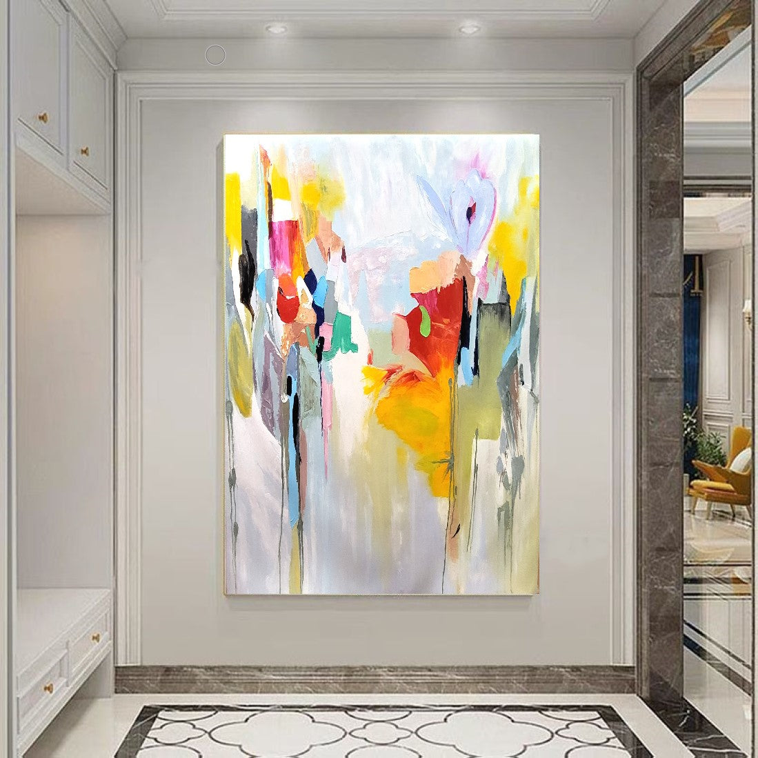 Abstract Paintings for living room, Impasto Oil Painting on Canvas, Modern Wall Art, Unique Painting