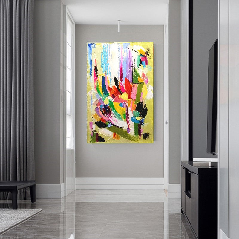 Vibrant Abstract Impasto Oil Painting on Canvas - Modern Textured Artwork - Original Handmade for Living room