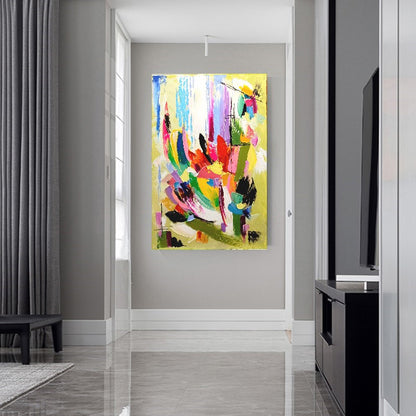 Vibrant Abstract Impasto Oil Painting on Canvas - Modern Textured Artwork - Original Handmade for Living room