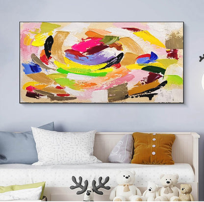 LARGE Modern Colorful Abstract Art, Impasto Oil Painting on Canvas, Handmade Art, Original Artwork