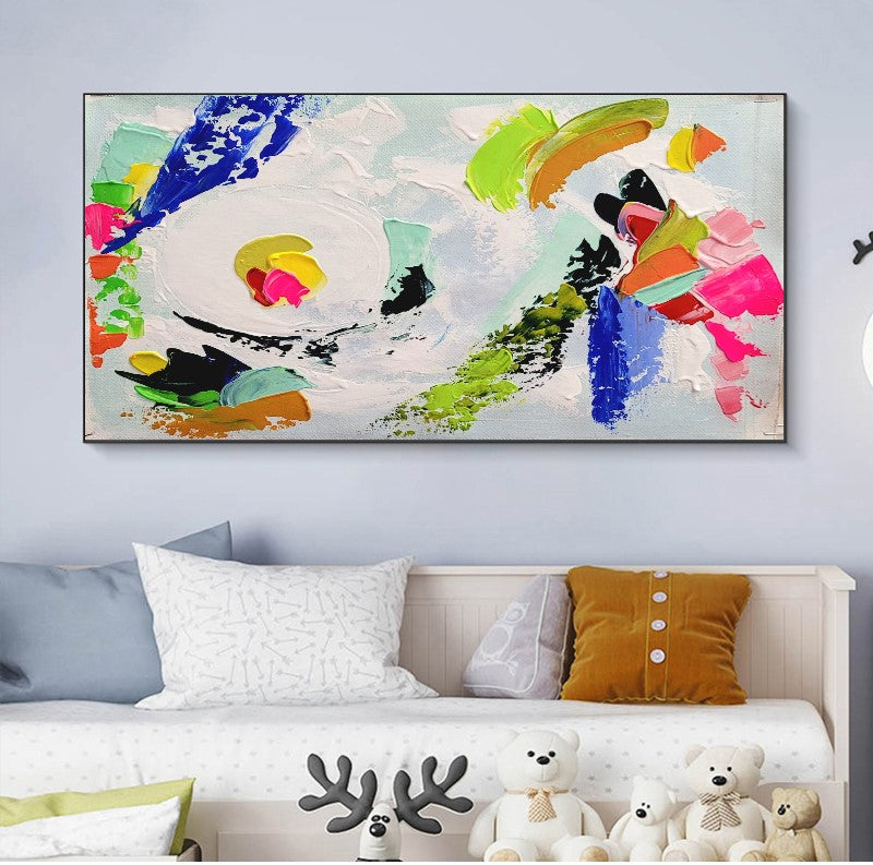 Large Abstract Paintings for living room, Impasto Oil Painting on Canvas, Colorful Modern Wall Art, Unique Painting