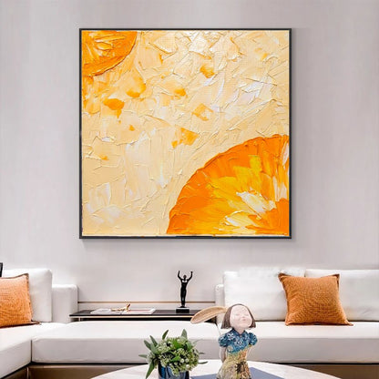 LARGE Abstract Impasto Oil Painting on Canvas, Orange Painting, Minimalist Art, Contemporary Wall Decor