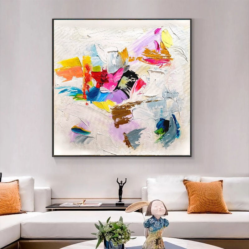 Abstract Paintings for living room, Impasto Oil Painting on Canvas, Modern Wall Art, Textured Unique Painting