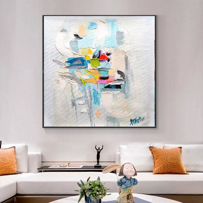 Abstract Paintings for living room, Impasto Oil Painting on Canvas, Modern Wall Art, Unique Painting