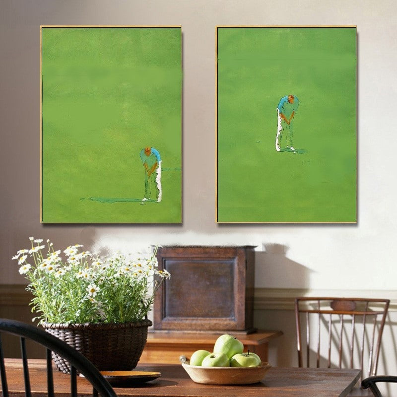 LARGE Modern Abstract Golf Painting on Canvas, Golf Art, Golf Decor, Unique Home Decor, Club , Office Vertical A&B