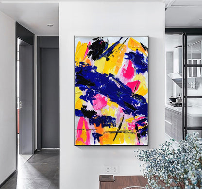 Electric Fusion - Large Abstract Paintings for living room, Impasto Oil Painting on Canvas, Colorful Modern Wall Art, Unique Painting