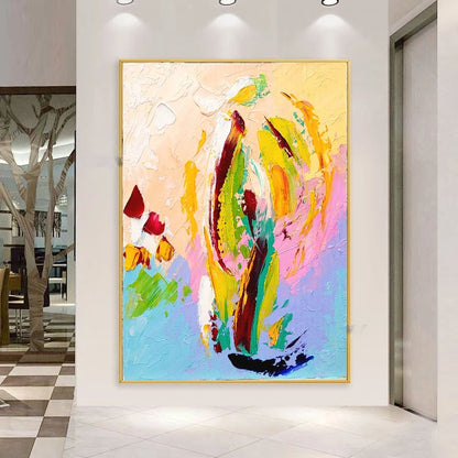 LARGE Vibrant Abstract Impasto Oil Painting on Canvas, Modern Art, Original Handmade Artwork