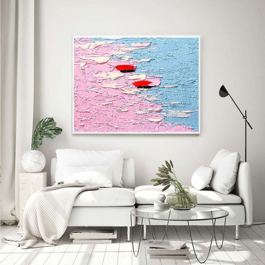 Pastel Breeze - Abstract Floral Impasto Painting on C anvas, Modern Wall Art Decor for Home, Office