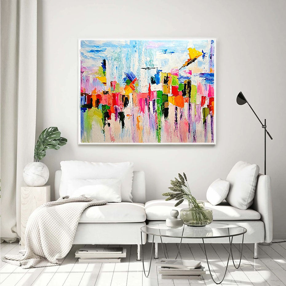 Large Abstract Paintings for living room, Impasto Oil Painting on Canvas, Unique Painting