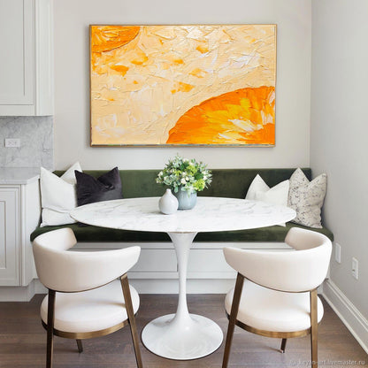 LARGE Abstract Impasto Oil Painting on Canvas, Orange Painting, Minimalist Art, Contemporary Wall Decor