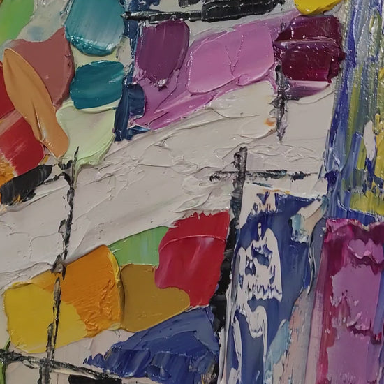 impasto oil painting, abstract art, colorful artwork, modern art, textured canvas, original painting, home decor, contemporary art, vibrant colors, expressionist painting, wall art, artistic decor, unique gift, thick paint strokes