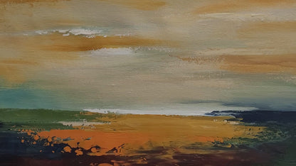 abstract landscape painting, impasto art, modern art, contemporary art, original painting, textured painting, wall art, oil painting, canvas art, sunset painting, serene landscape, Mediterranean landscape, expressionist art, handmade, palette knife painting, home decor, art collector, unique gift, vibrant colors, fine art