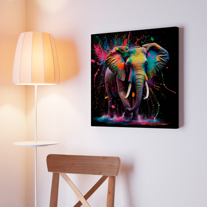 Colorful Elephant - Stretched Printed Canvas - Unique Wall Art Print {{ shop_name }}Prints Abstract Elephant animal painting animal pictures canvas print canvas wall art colorful wall art Elephant Art elephant painting elephant pop art giclée prints graffiti art print graffiti canvas graffiti canvas art graffiti elephant art graffiti elephant print large canvas print modern art print pop art print print on canvas ready to hang canvas street art on canvas stretched canvas art wall art prints