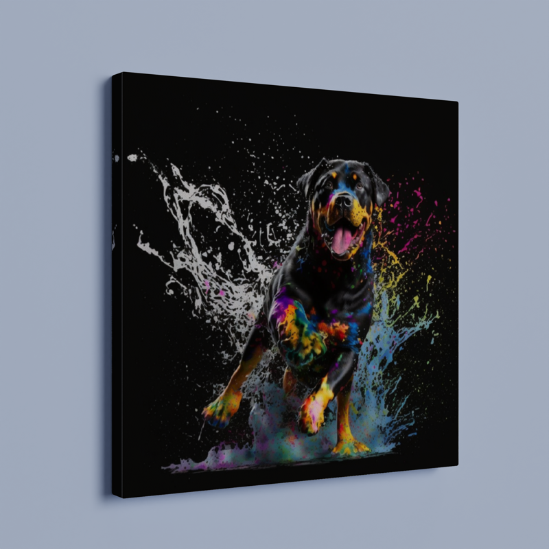 Stretched Printed Canvas / Running Dog Rottweiler / Unique Wall Art Print {{ shop_name }}Prints animal painting animal pictures canvas print canvas wall art colorful wall art dog painting dog print giclée prints graffiti art print graffiti canvas graffiti canvas art graffiti dog print large canvas print large wall art modern art print pop art print print on canvas ready to hang canvas street art on canvas stretched canvas art wall art prints