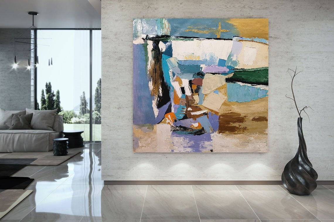 LARGE Modern Abstract Impasto Oil Painting on Canvas, Textured Art, Contemporary Wall Art