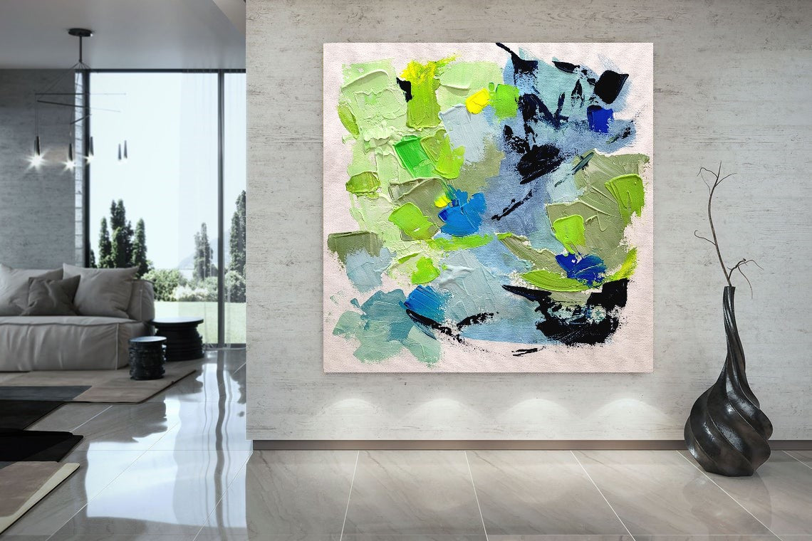 Large Abstract Paintings for living room, Impasto Oil Painting on Canvas, Colorful Modern Wall Art, Unique Painting